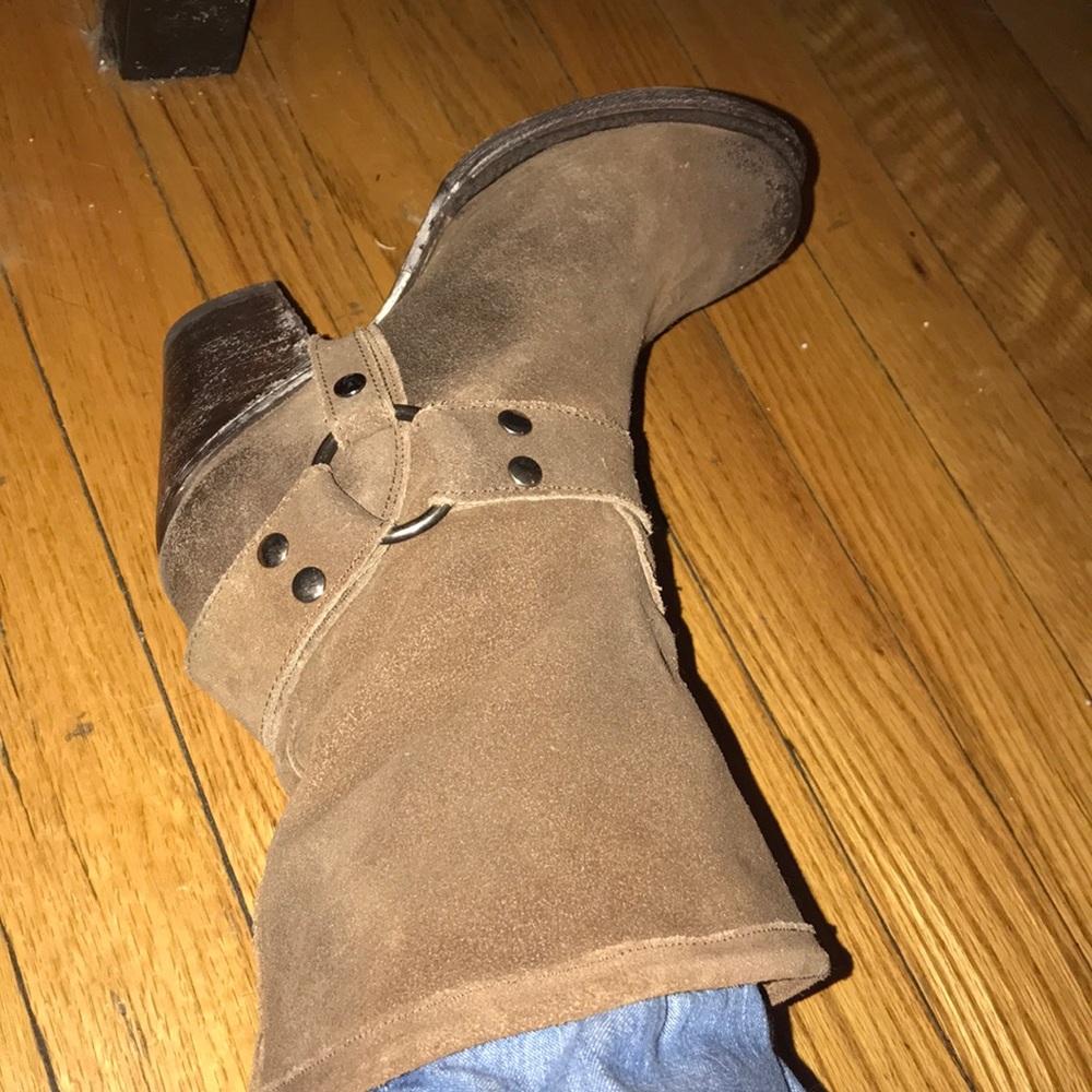 Western styled suede boot